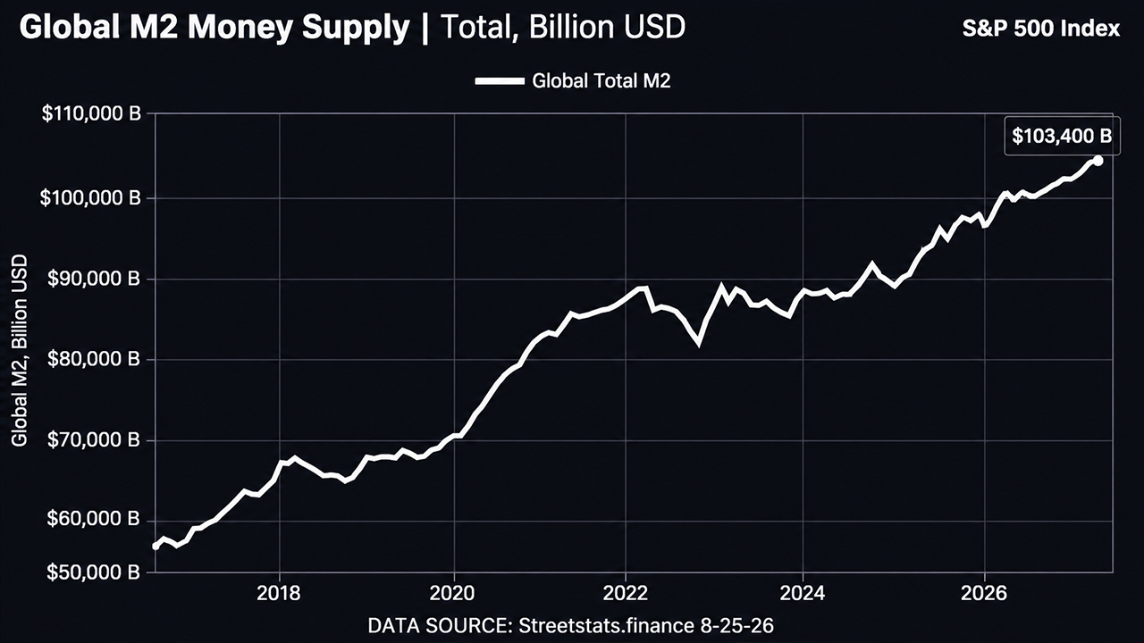 M2 supply according to Streetstats.finance
