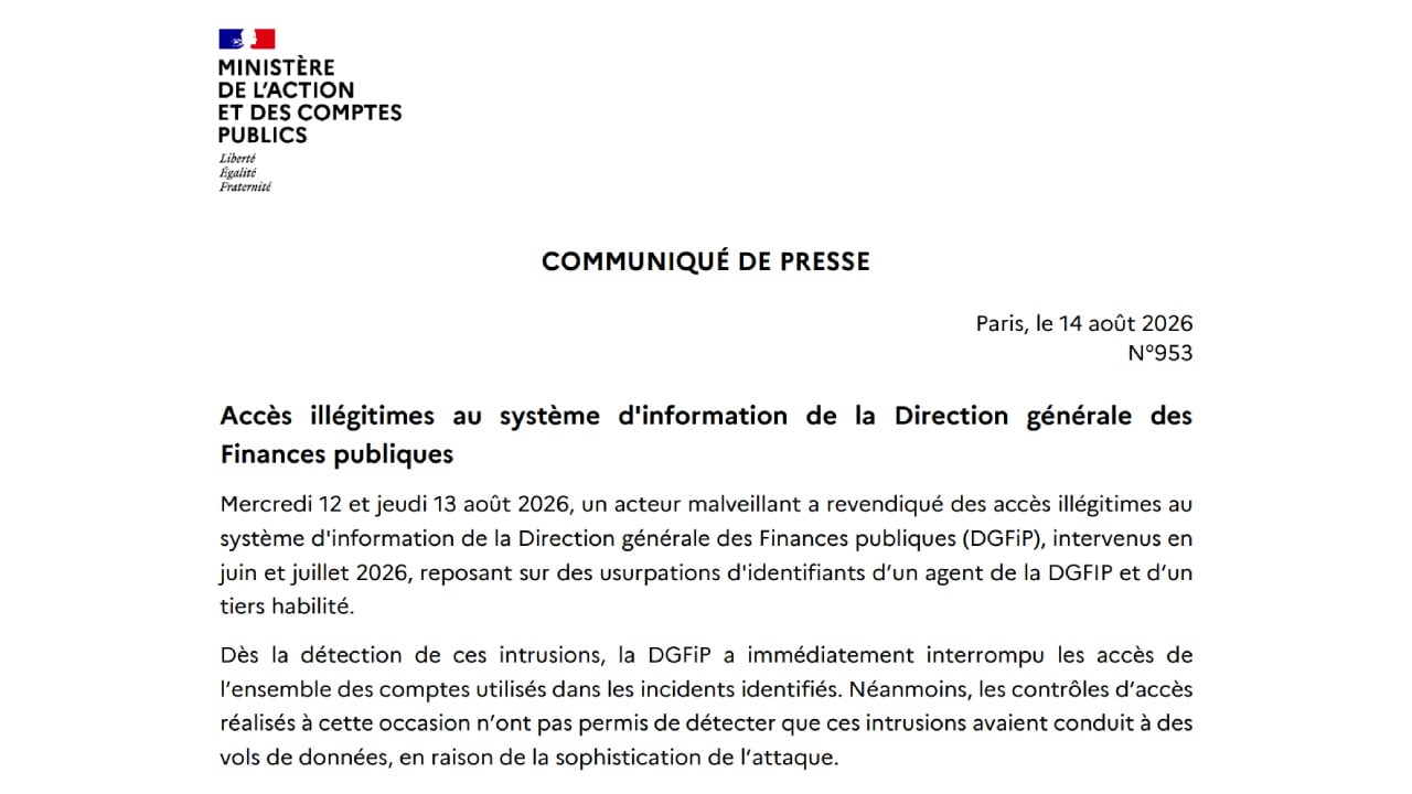 DGFiP press release