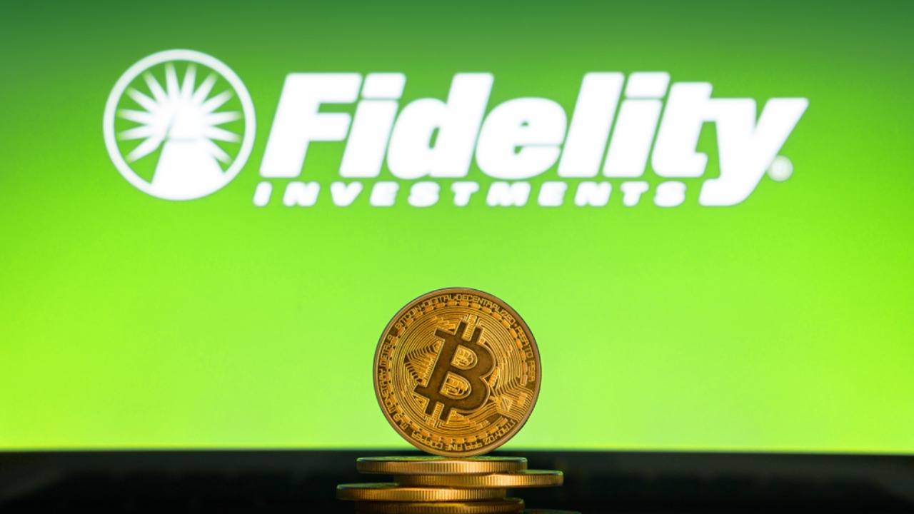 Bitcoin with Fidelity Investment logo