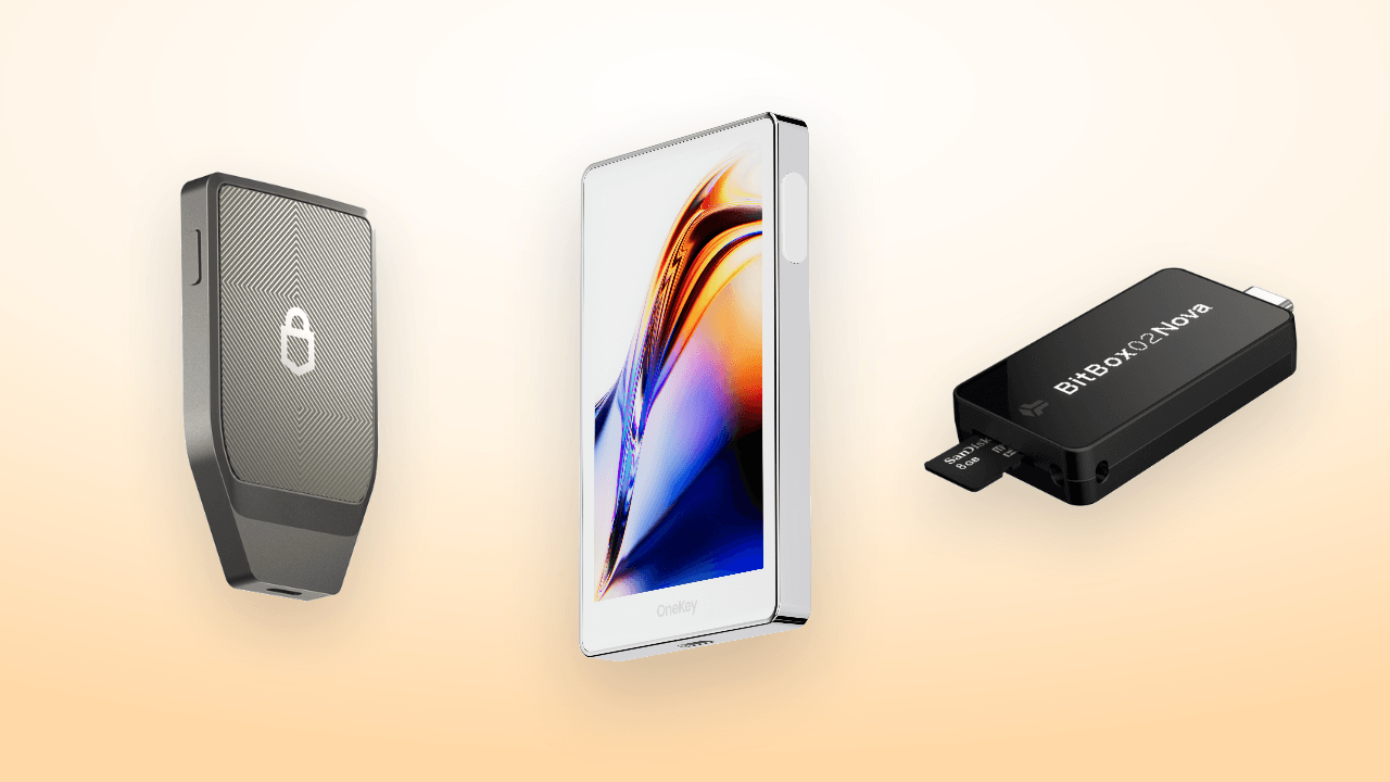 Trezor, Onekey, and Bitbox Hardware Wallets.