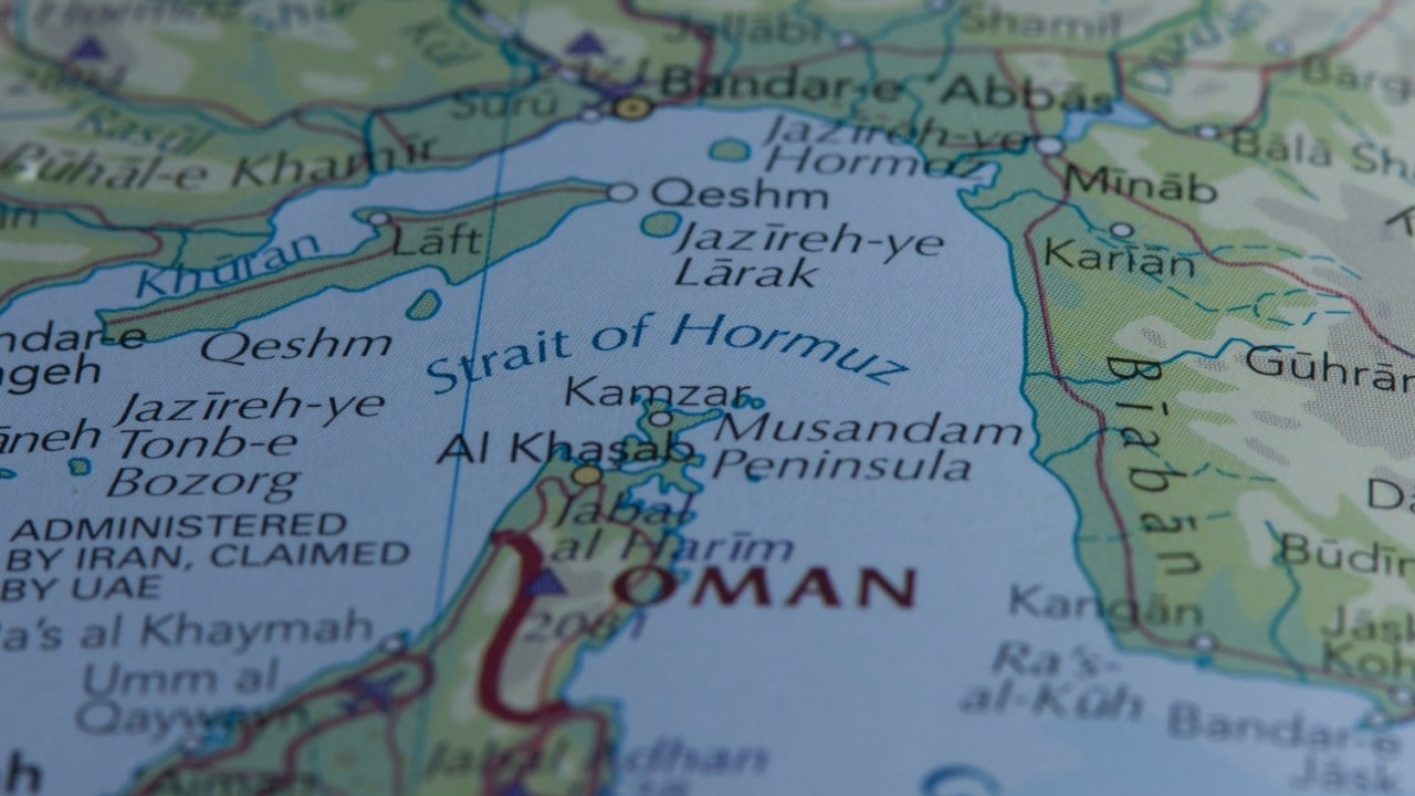 Map showing the Strait of Hormuz