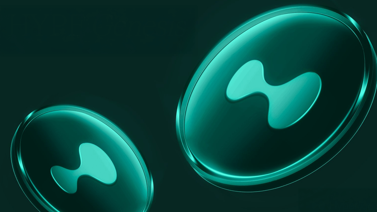 Logo of hyperliquid against a bottle green background
