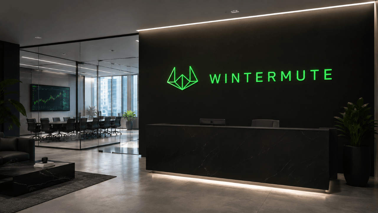 Wintermute logo on office wall